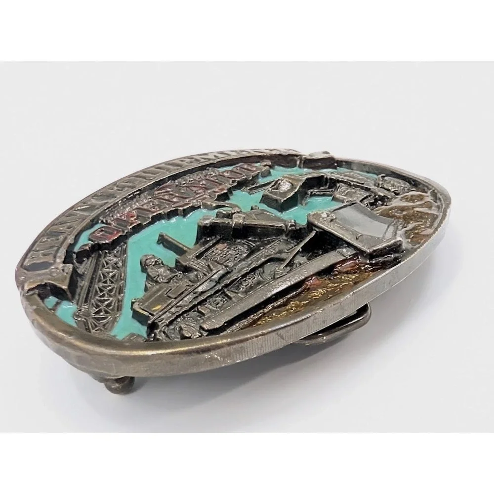 VTG 1986 Heavy Equipment Operator Belt Buckle The Great American‎ Buckle Co USA
